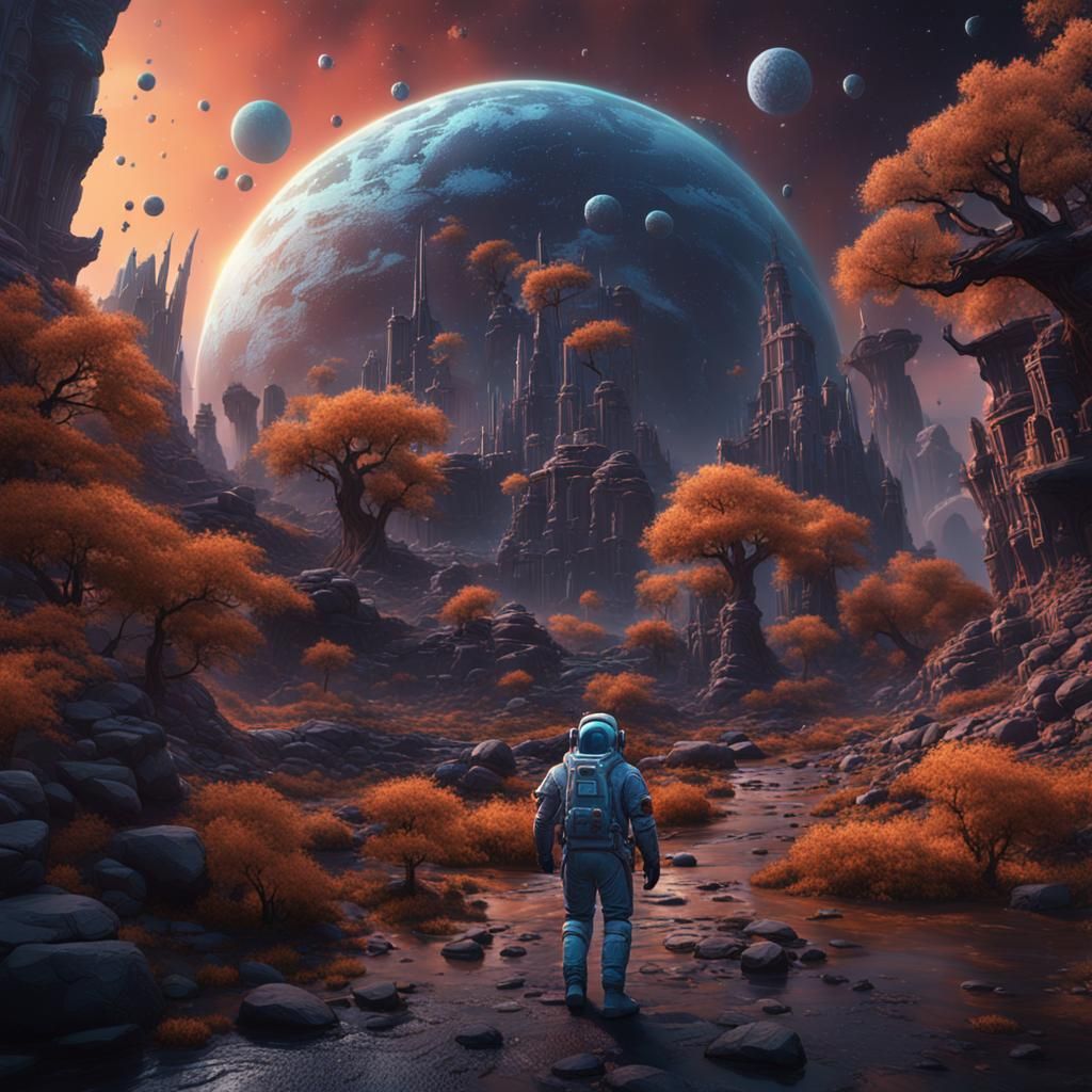 Detailed Matte Painting of an Astronaut