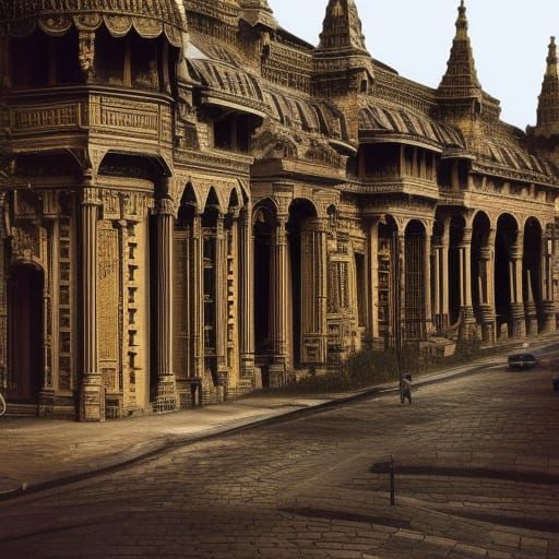 Epic Ancient Civilization With Roads and People