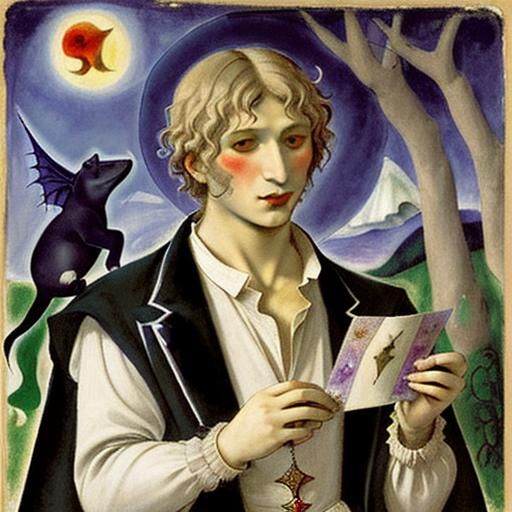 Divine Vampire Postcard Inspired by Renaissance Art