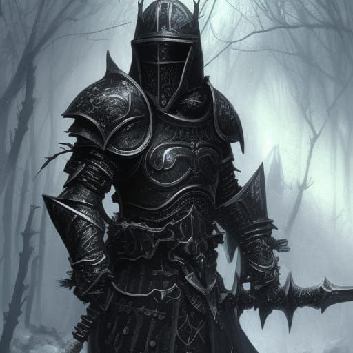 High Gothic Death Knight in Snowy Forest