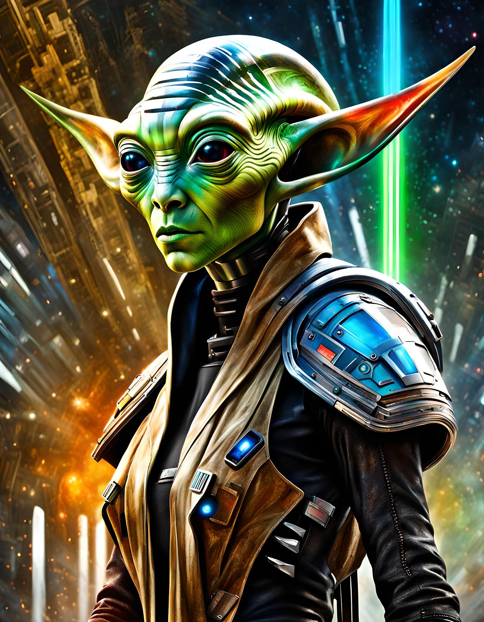 Alien Female Jedi Full Body Portrait
