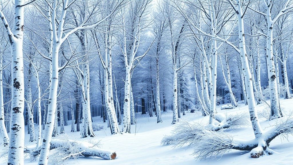 Frosty Abstractions in Winter Woodland