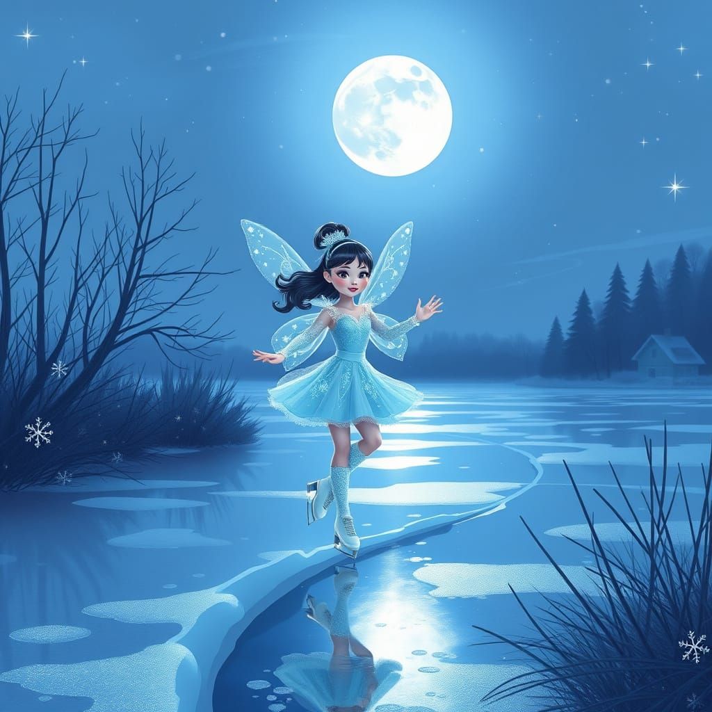 Stella Zhau as Ice Fairy on Frozen Lake