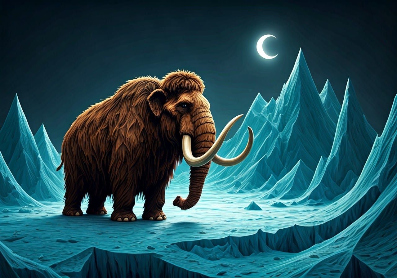 Macrame Mammoth in String Landscape