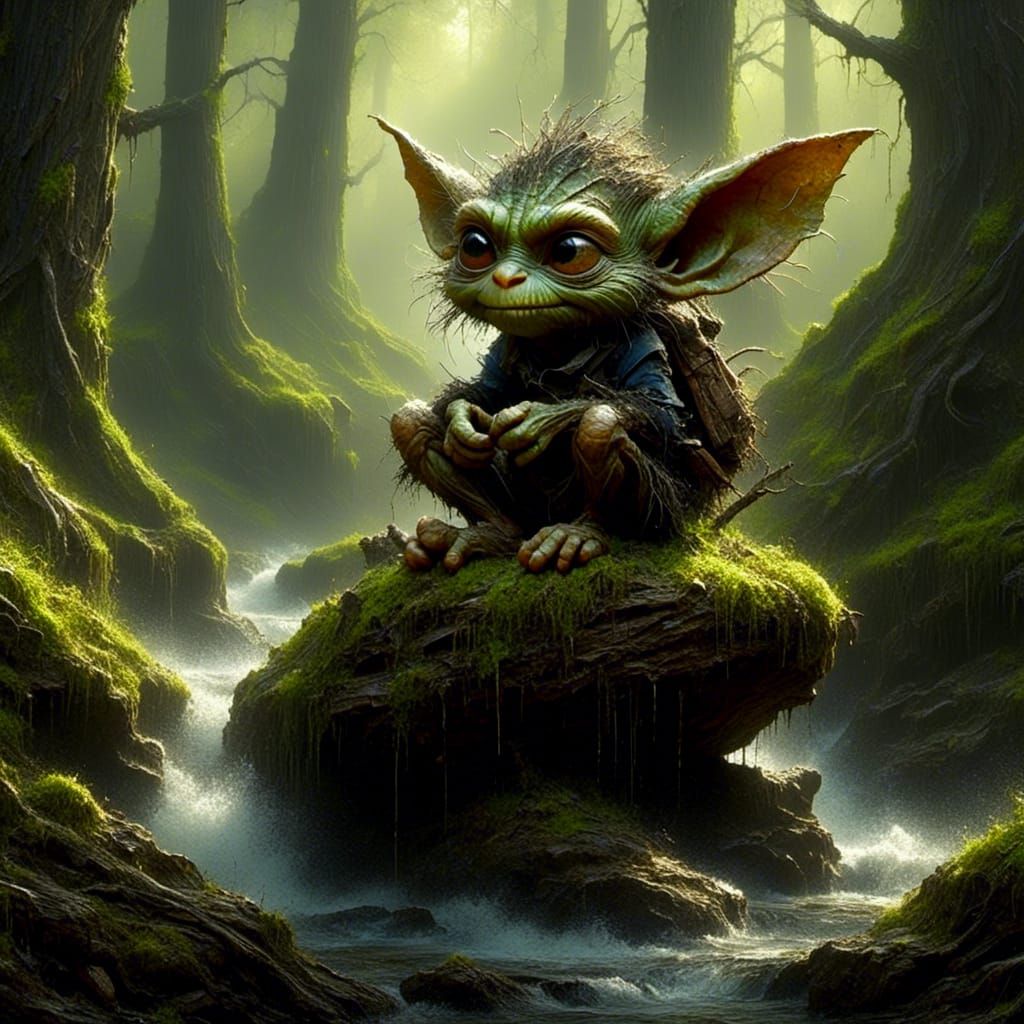 Goblin in Magical Wood, Comic Book Art