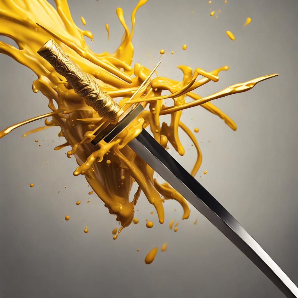 Hyperrealistic Chopsticks Sword in Splash Art Style