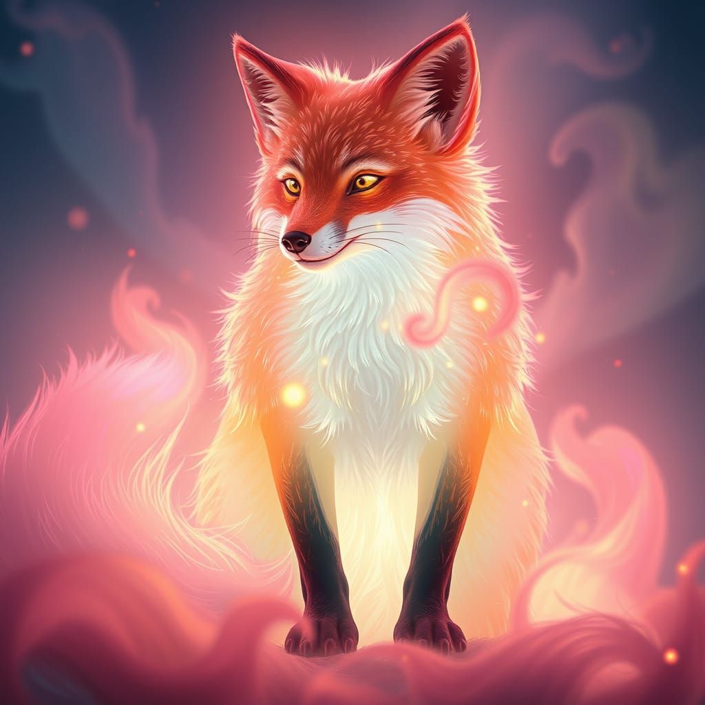 Luminescent Fox Illuminates Human Figure