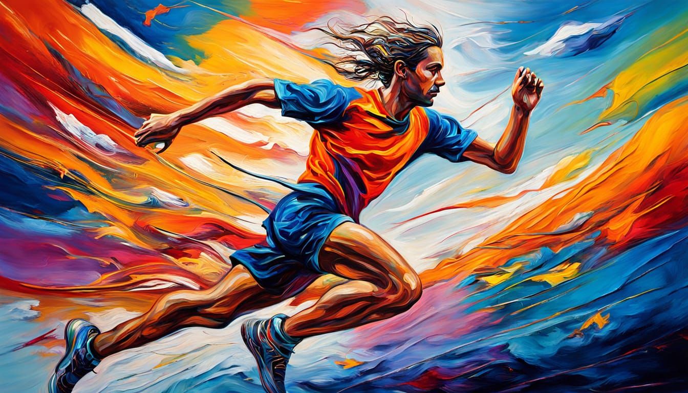 Abstract Sky Runner in Oil Painting Style