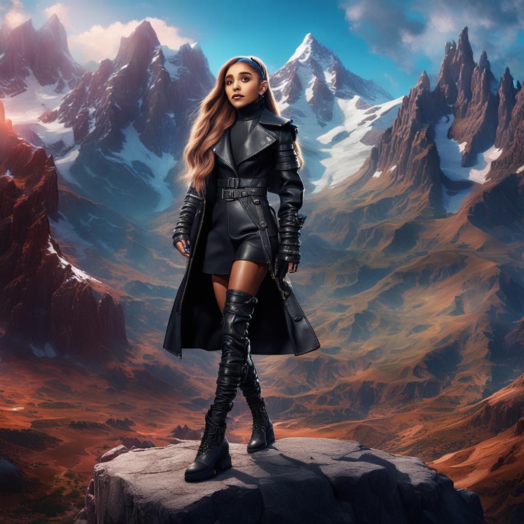 Ariana Grande at Leather Fashion Show, Digital Art