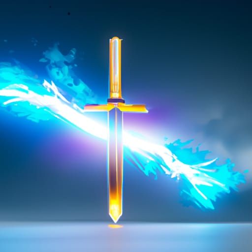Modern Lightning Katana with Neon and Gold
