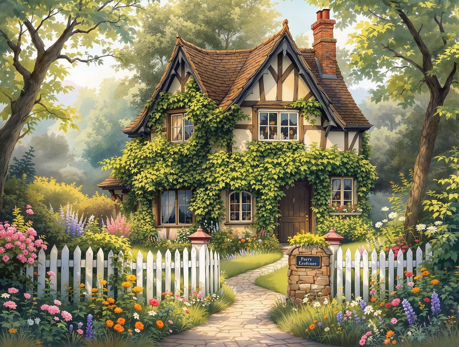 Rustic Tudor Cottage in Whimsical Garden