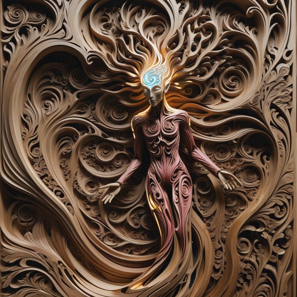 wooden humanoid figure