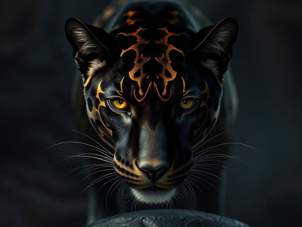 Golden-Marked Panther in Dramatic Lighting