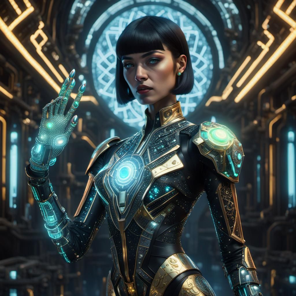 Cyberpunk Girl Nova with Cybernetic Arm