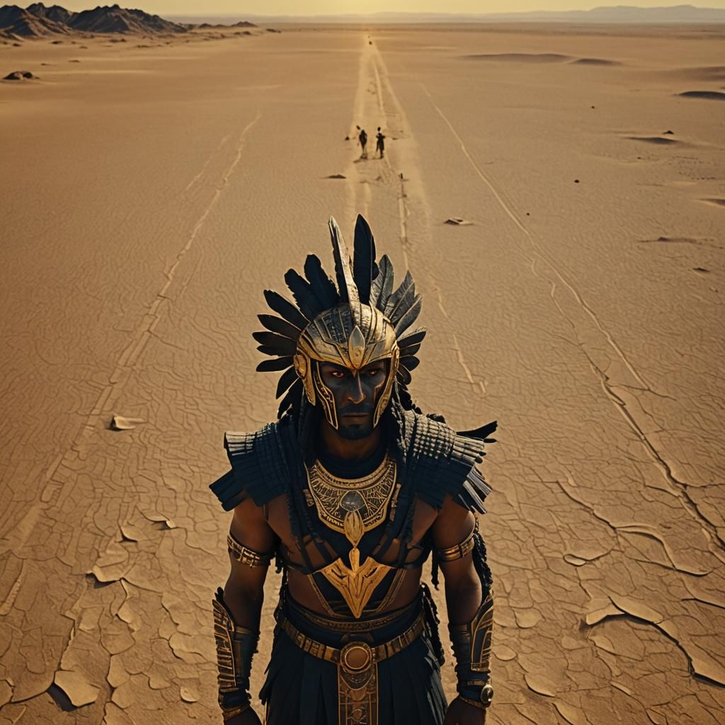 Anunnaki God in Desert, Cinematic Film Still