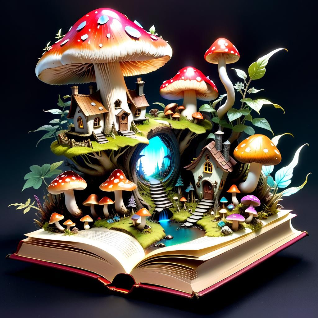 Miniature Fairy World Inside a Book