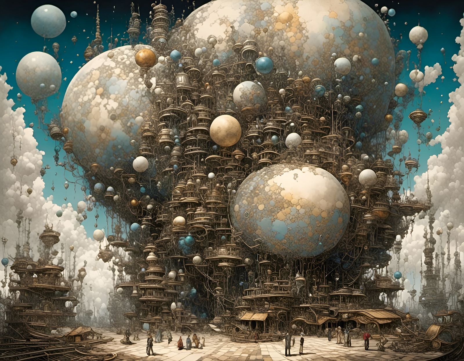 Abstract Bionic Nebula in a Sci-Fi Style