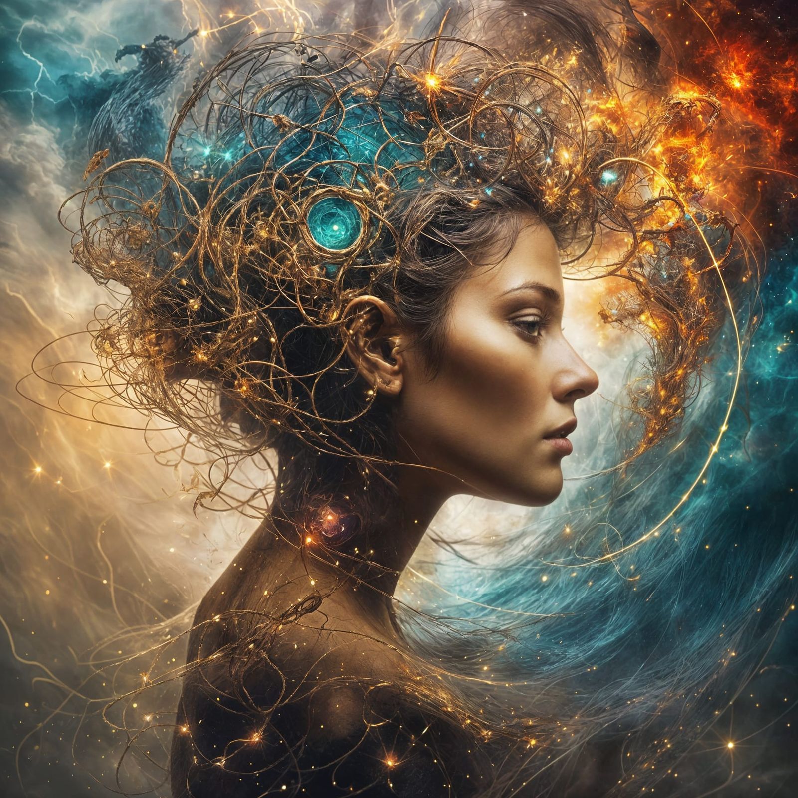 Ethereal Surrealism Photography: Exploding Mind in Golden Ra...