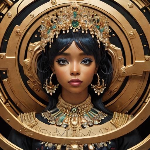 Surreal Renaissance Courtesan in Vibrant 3D