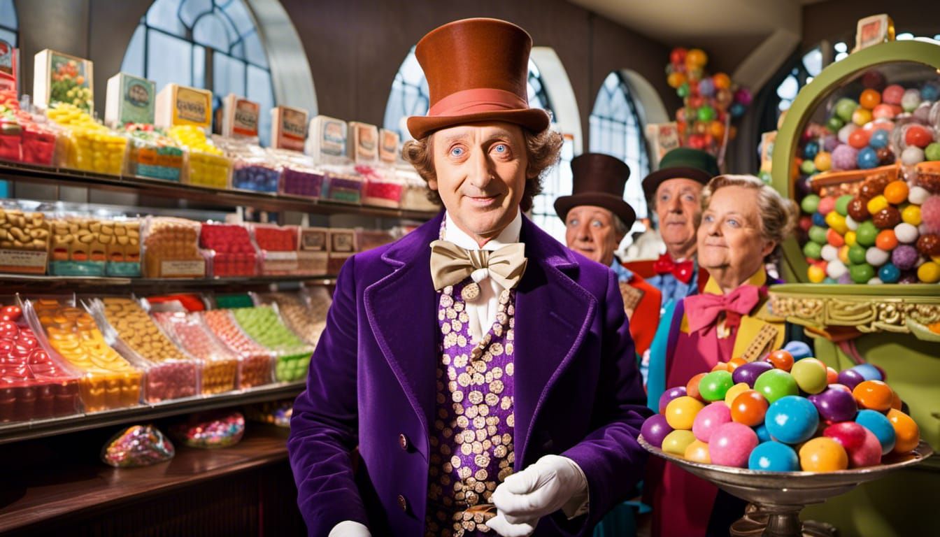 Willy Wonka in his dedicated everlasting gobstopper outlet