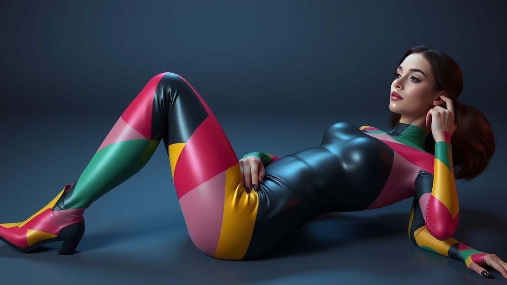 Elegant Woman in Bold, Geometric Art