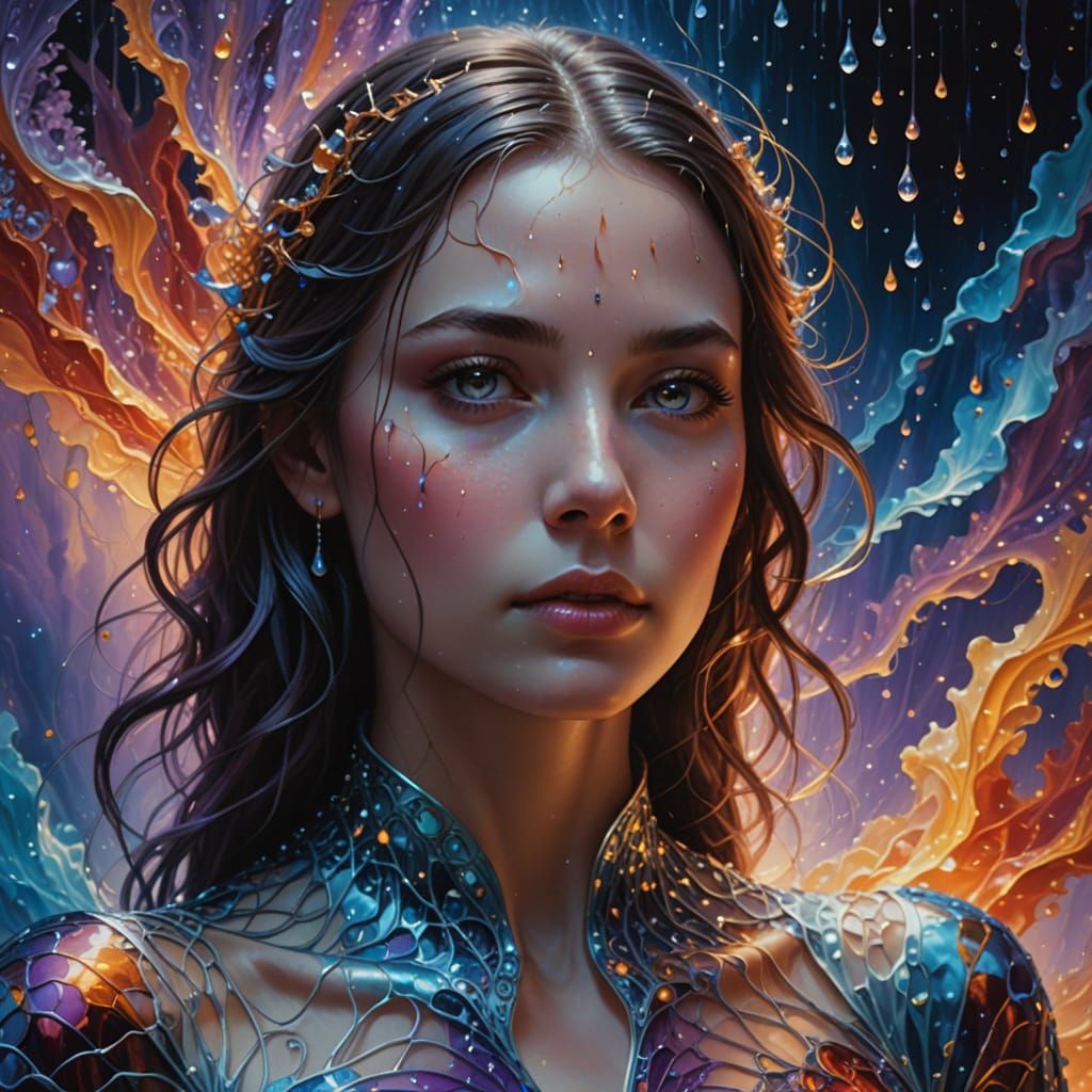 Ethereal Alchemist in Cosmic Dreamscape