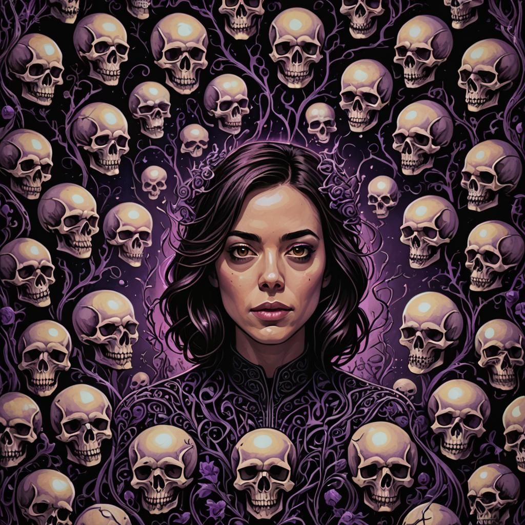 Aubrey Plaza, serial killer The Black Widow showing malice, ...