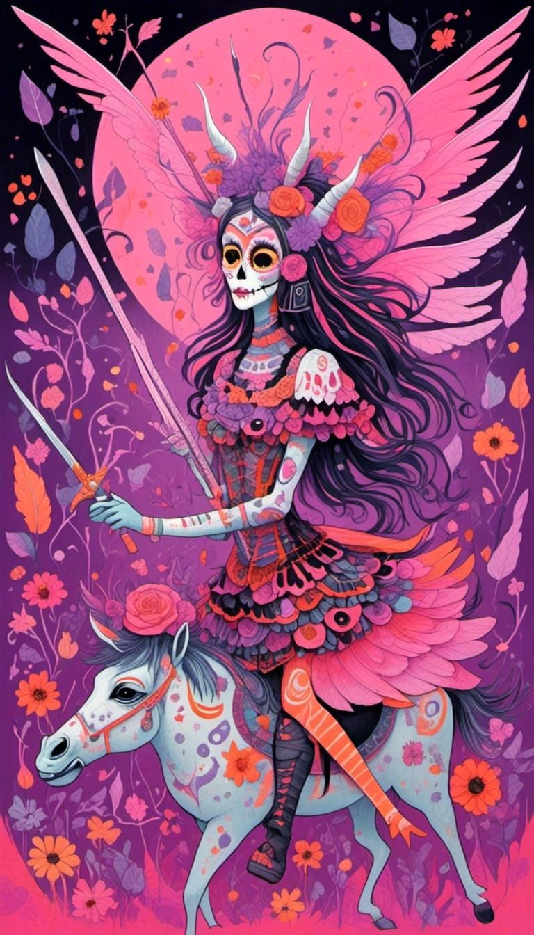 <lora:Indigenous Fantasy:1.0> (Pink  Happy Reaper of  cancer cells )Crude, child-like child-like drawing drawing  of an ...