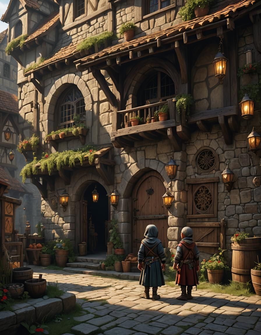 Child in Medieval Attire, Dark Fantasy Art