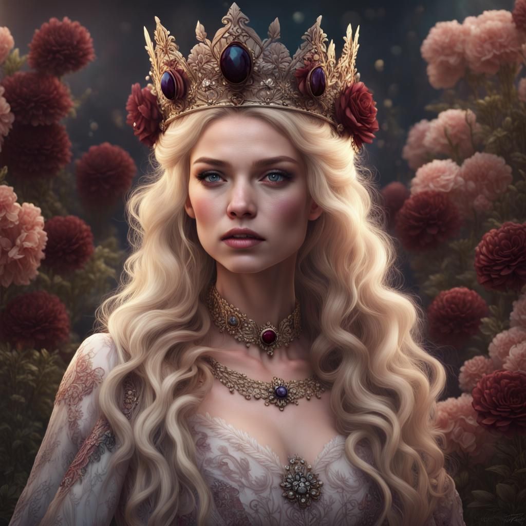 Queen with Wolf Ears in Detailed Matte Painting