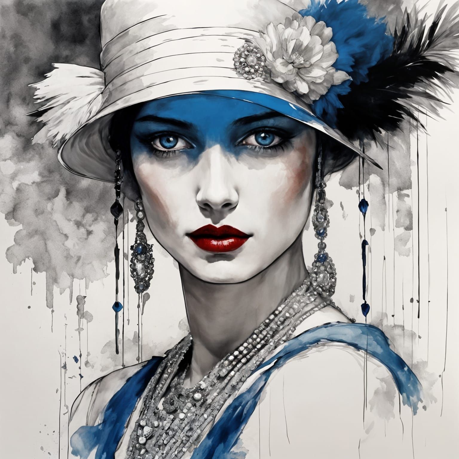 Vintage Flapper Girl in Elegant 1920s Attire