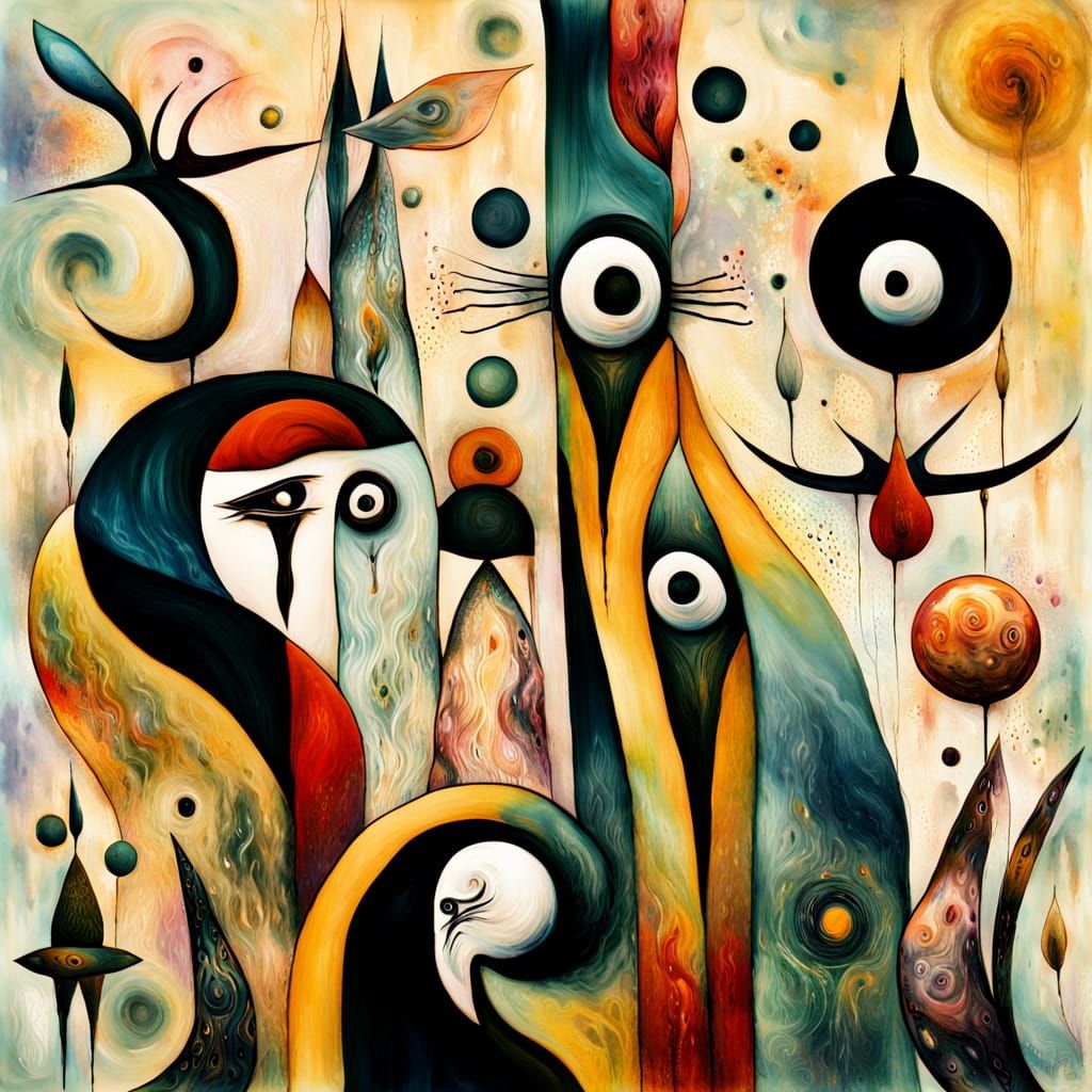 Asemic Innerrealism Portrait with Dreamlike Textures