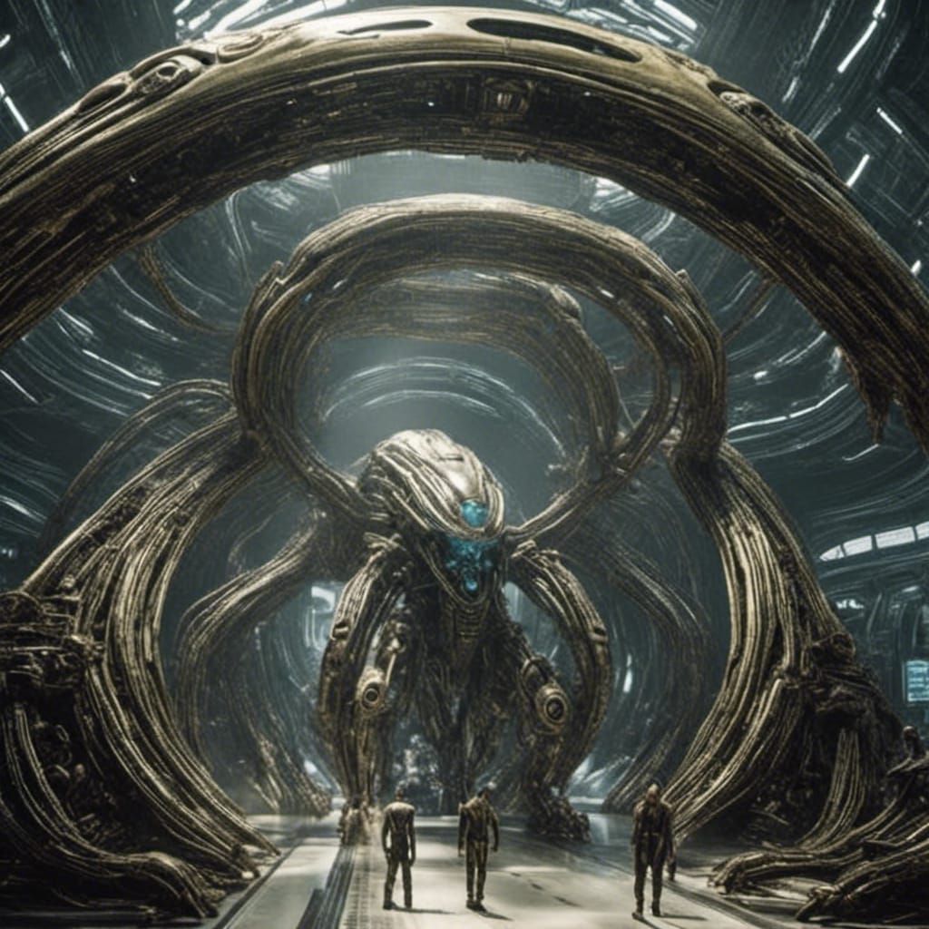 Cybernetic Bio-Punk Creature: Man and Machine Fusion