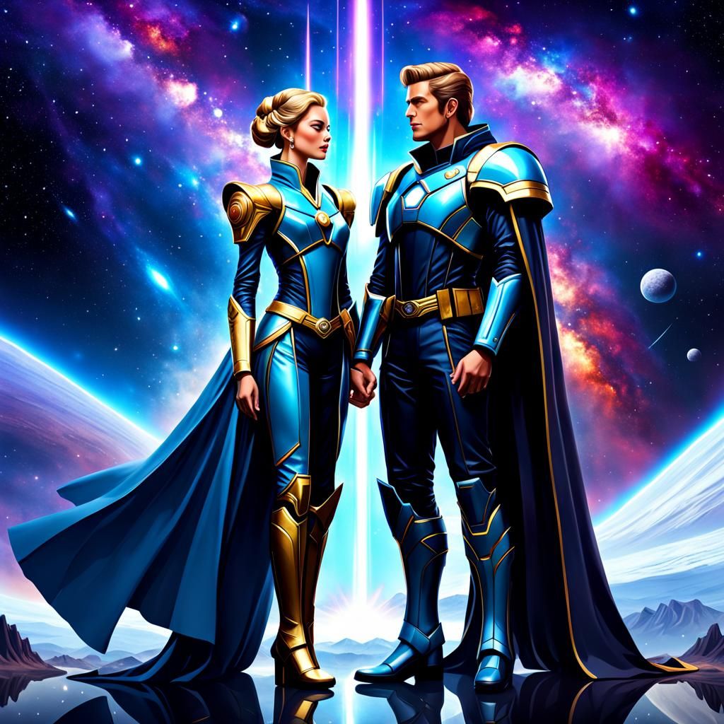 Galactic Royalty: A Noble Couple Portrait