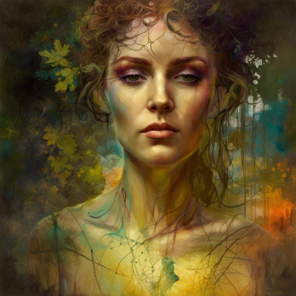 Gaia Goddess Statue in Enchanted Forest