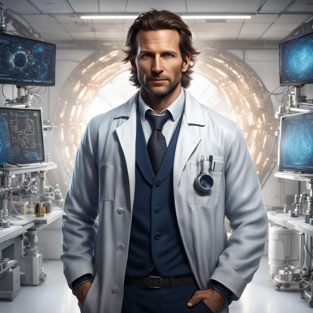 Detailed Portrait of a Scientist in Unreal Engine 5