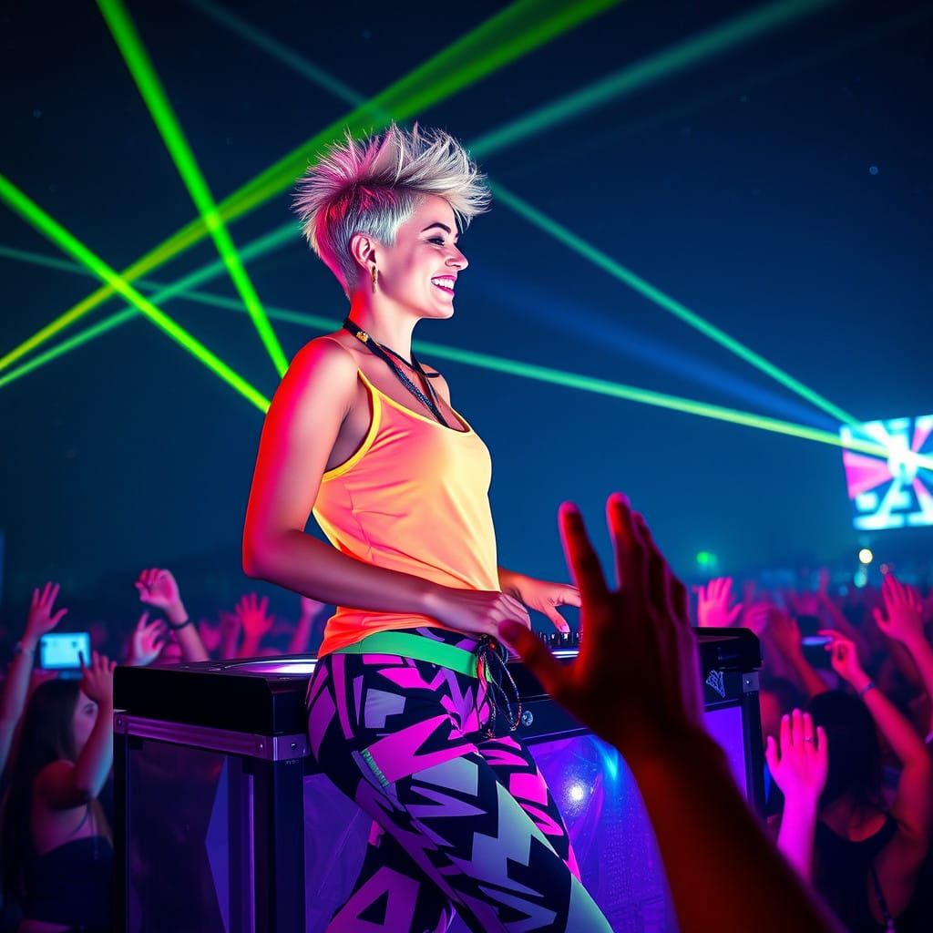 Glowing Psytrance DJ Shines at Open-Air Festival