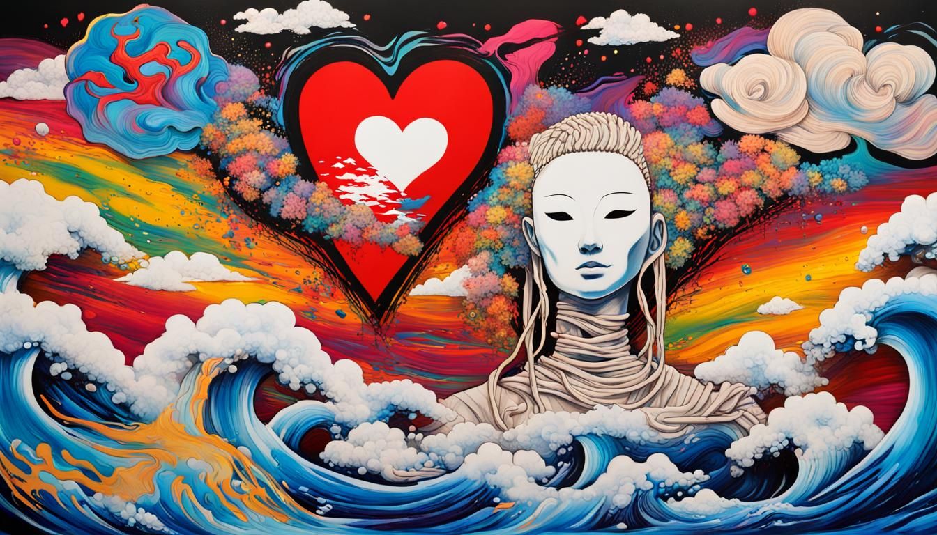 Humanoid Figure in Graffiti Art Style