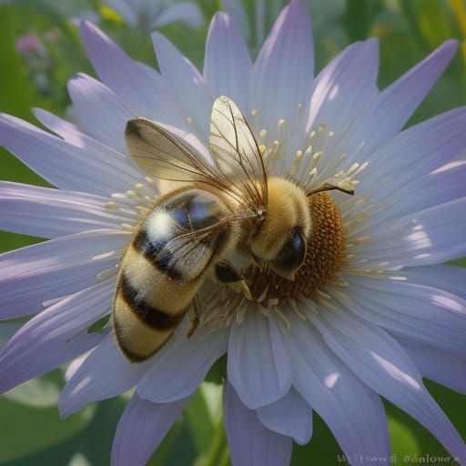 Sleeping Honey Bee in God Rays