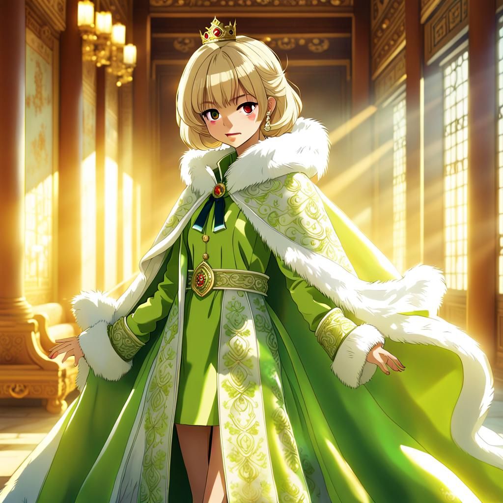 Anime Queen in Korean Palace: Ultra-Detailed Render