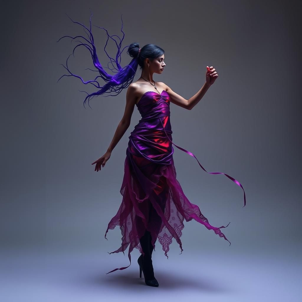 Figure Wrapped in Plasma Threads: Sparkletwinkly Aesthetic