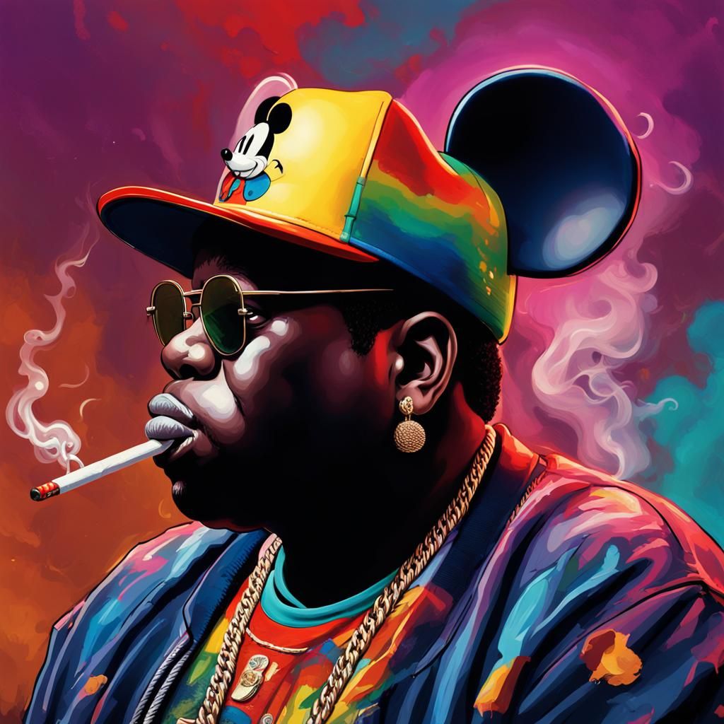 Mickey Mouse and Biggie Smalls: Hyperrealistic Art