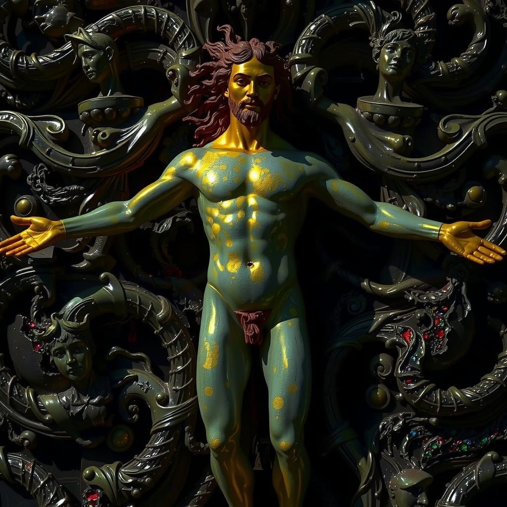 Reflected Glory Sculpture in Hyperrealistic Style