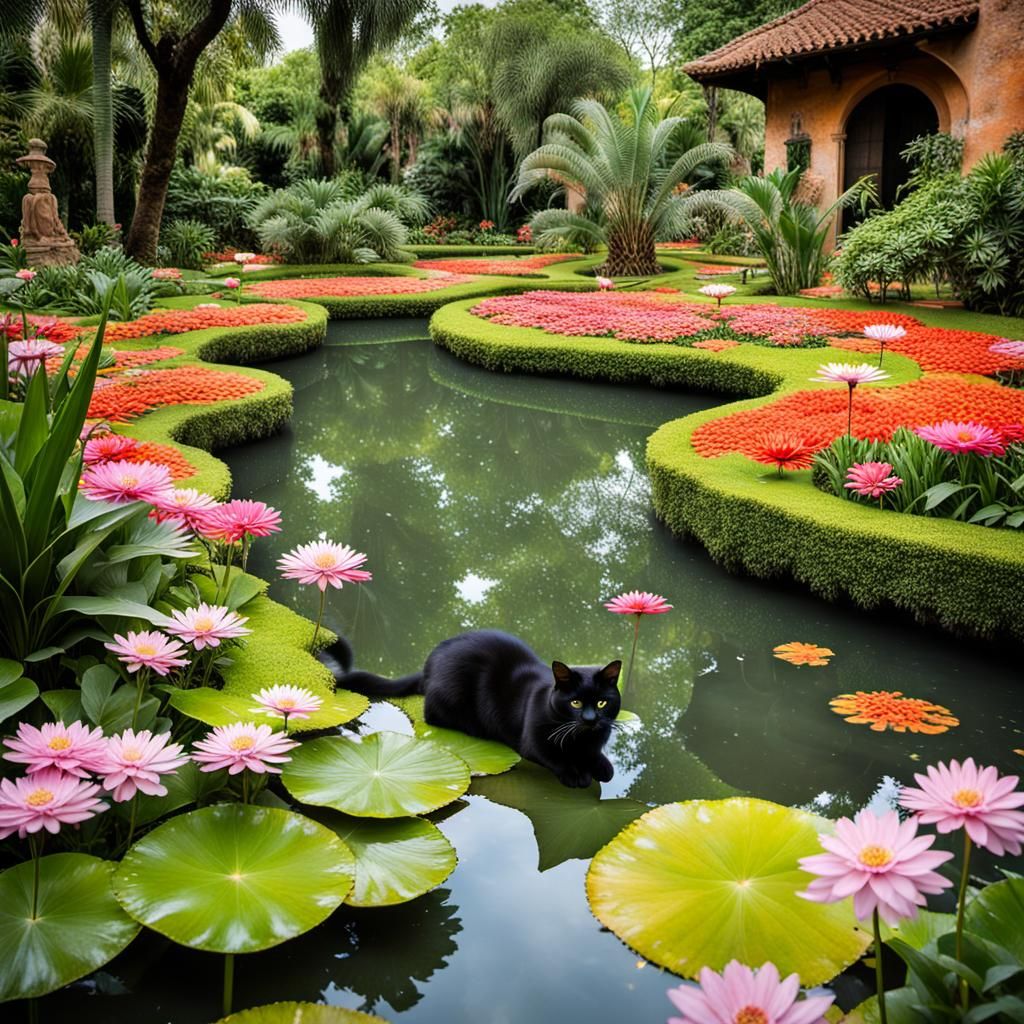 En el centro del jardín se encuentra un pabellón antiguo, ro...
