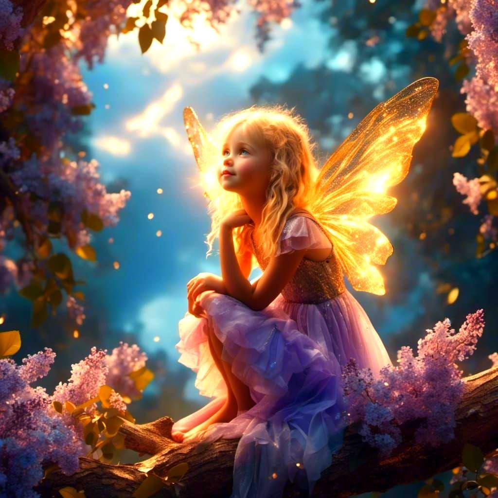 Fairy in the Lilac Tree