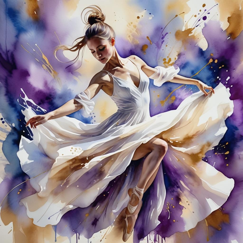 Ink Splatter Elegant Dancer