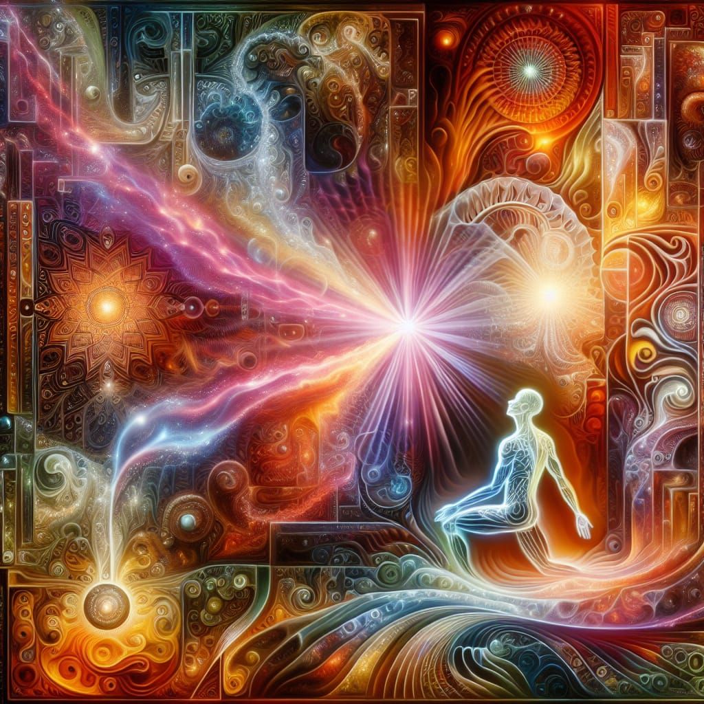 Soul's Radiant Projection in Cosmic Fantasy Dreamscape