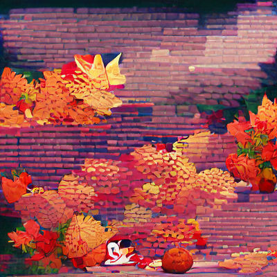 Autumn Landscape Painting in Warm Colors