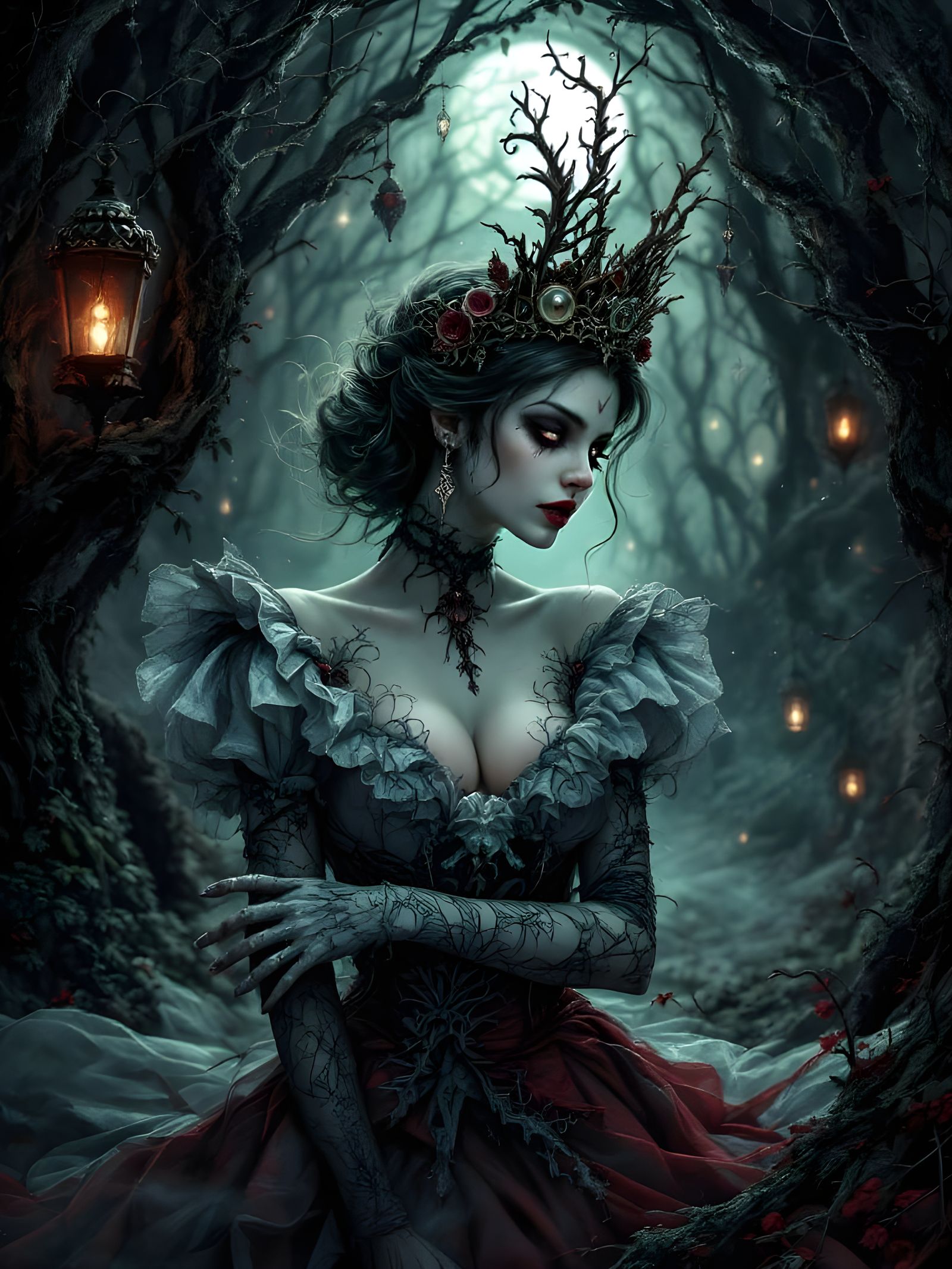 Gothic Christmas Cinderella in Dark Fantasy Style