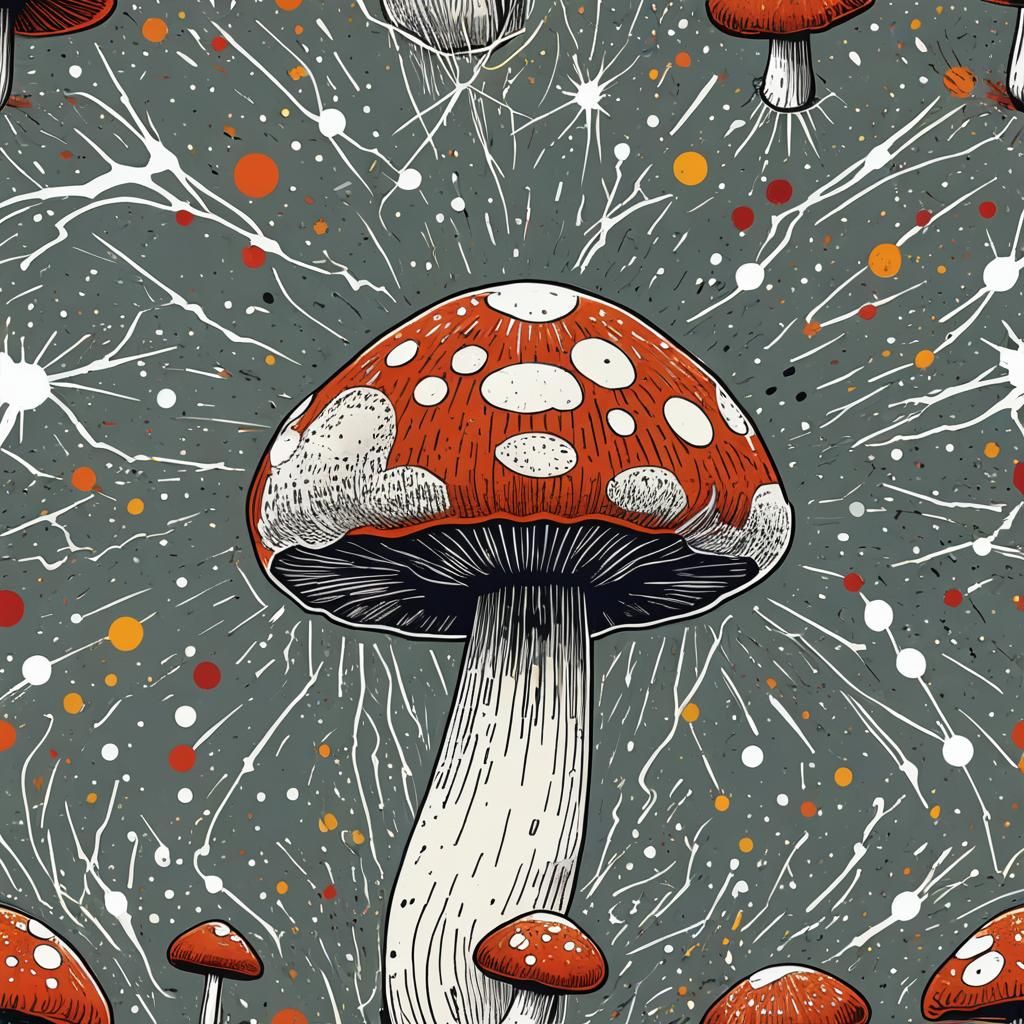 Obese Mushroom Wiped in Pop Art Style